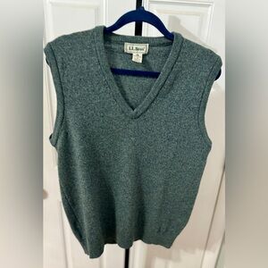 L.L. Bean Heather Gray Wool Sweater Vest True Vintage